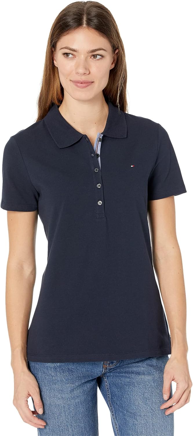 Tommy Hilfiger Solid Short Sleeve Polo for Stylish Women