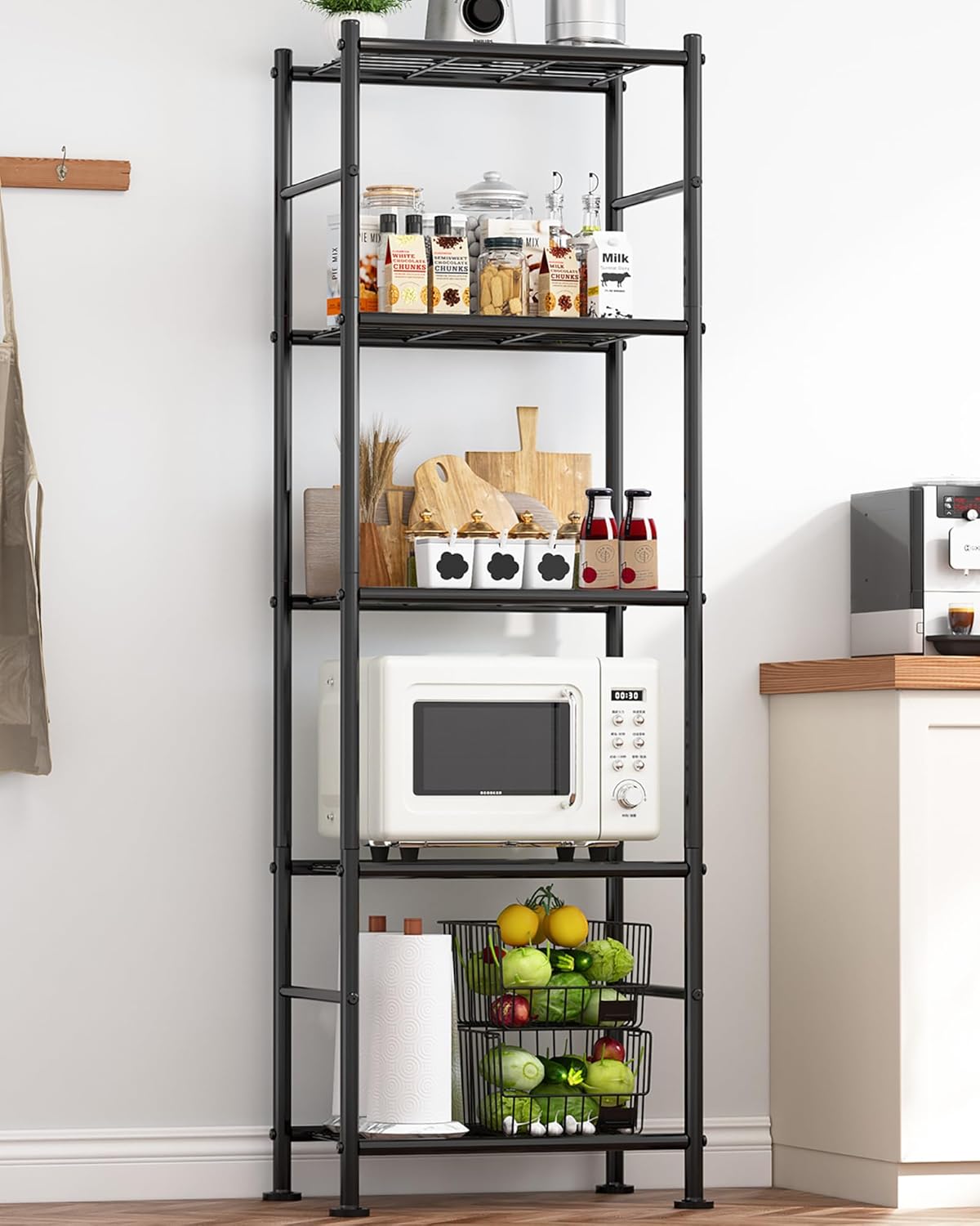 Heavy Duty 5 Tier Shelf Organizer for Kitchen and Garage Use