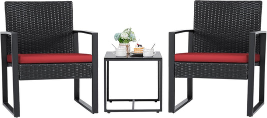 Flamaker 3 Pieces Wicker Patio Furniture Set for Outdoor Relaxation