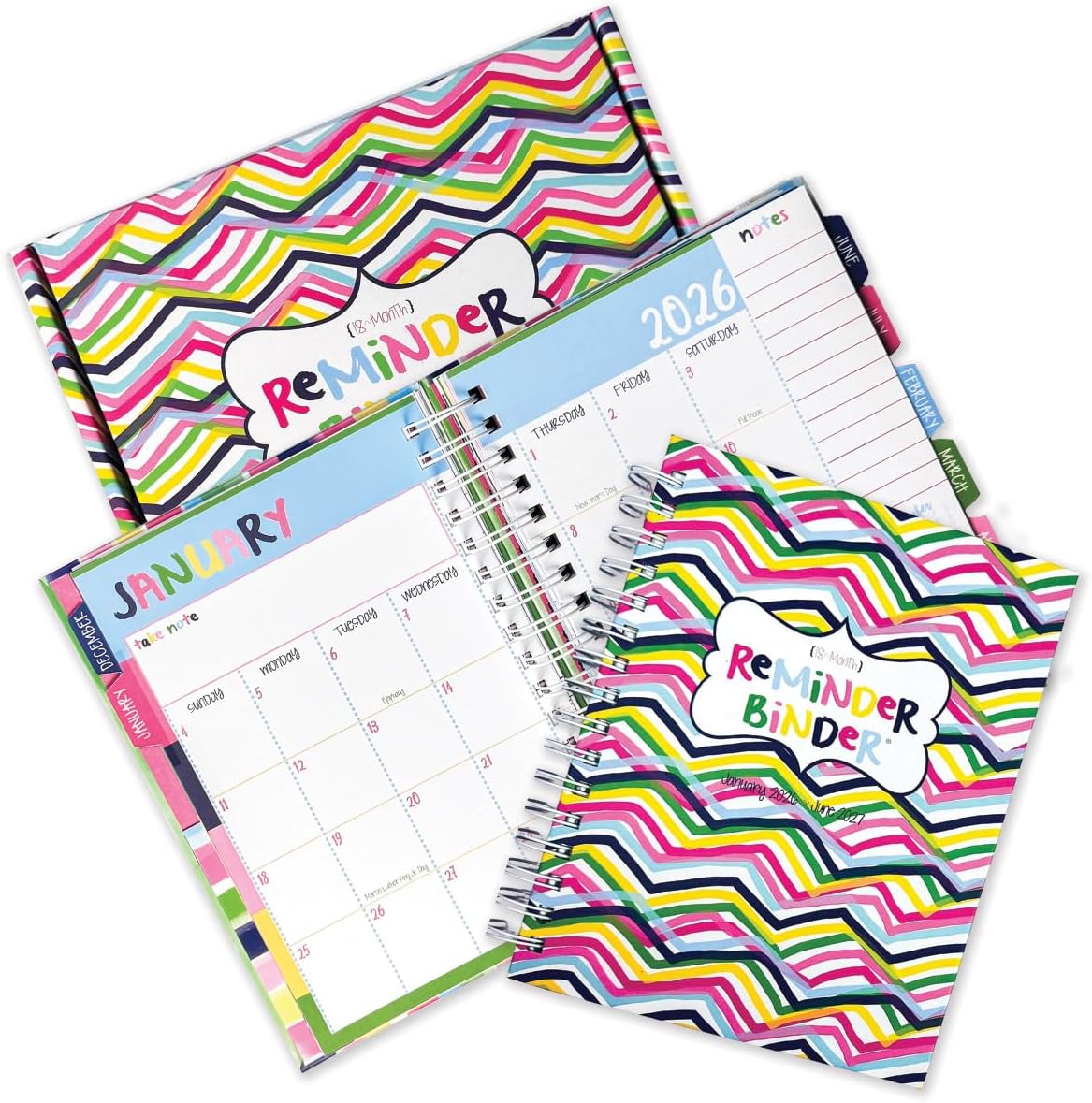 Reminder Binder 2026-2027 Planner with Stickers and Tabs