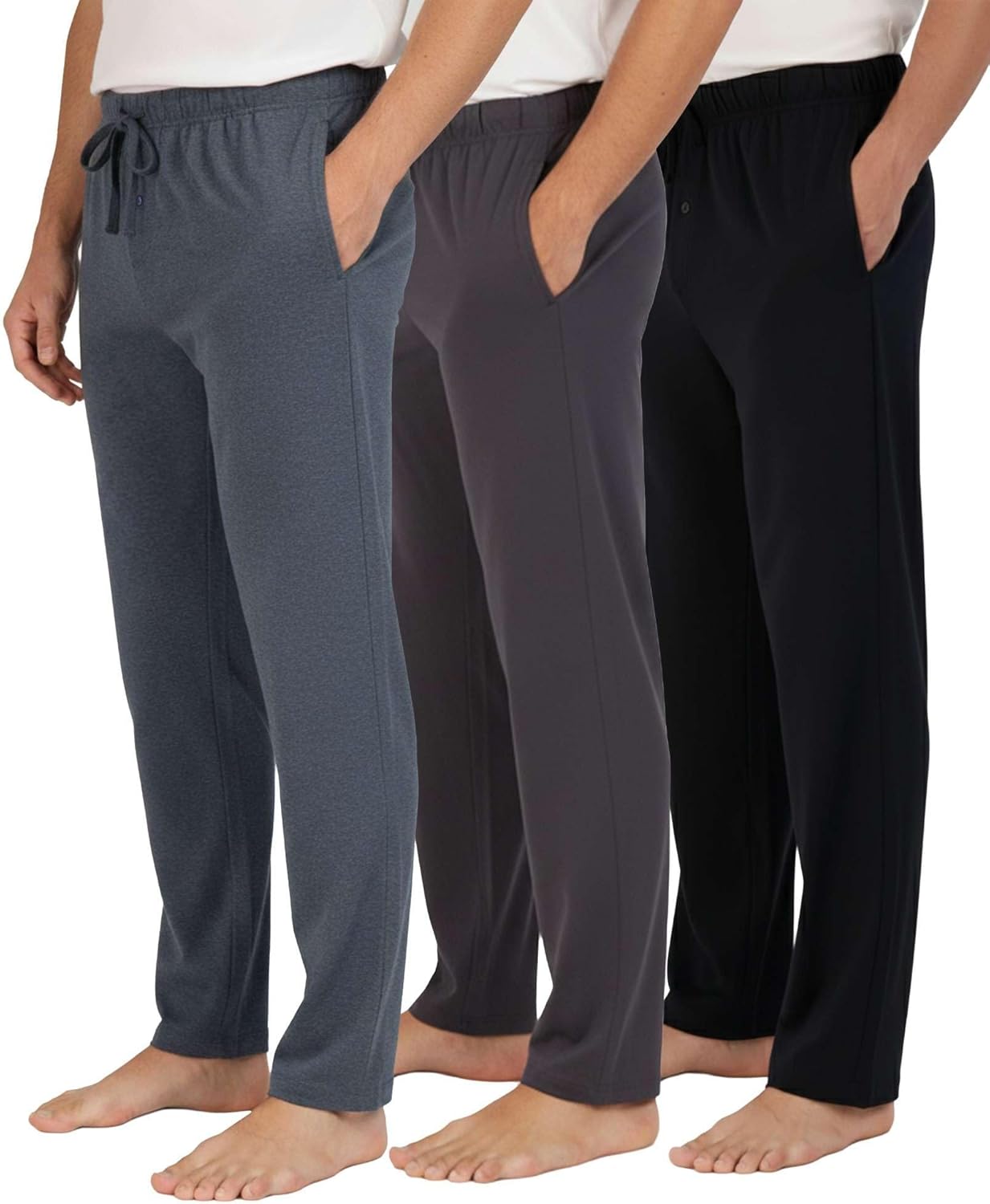 Real Essentials Men's Soft Cotton Flannel Pajama Pants 3 Pack