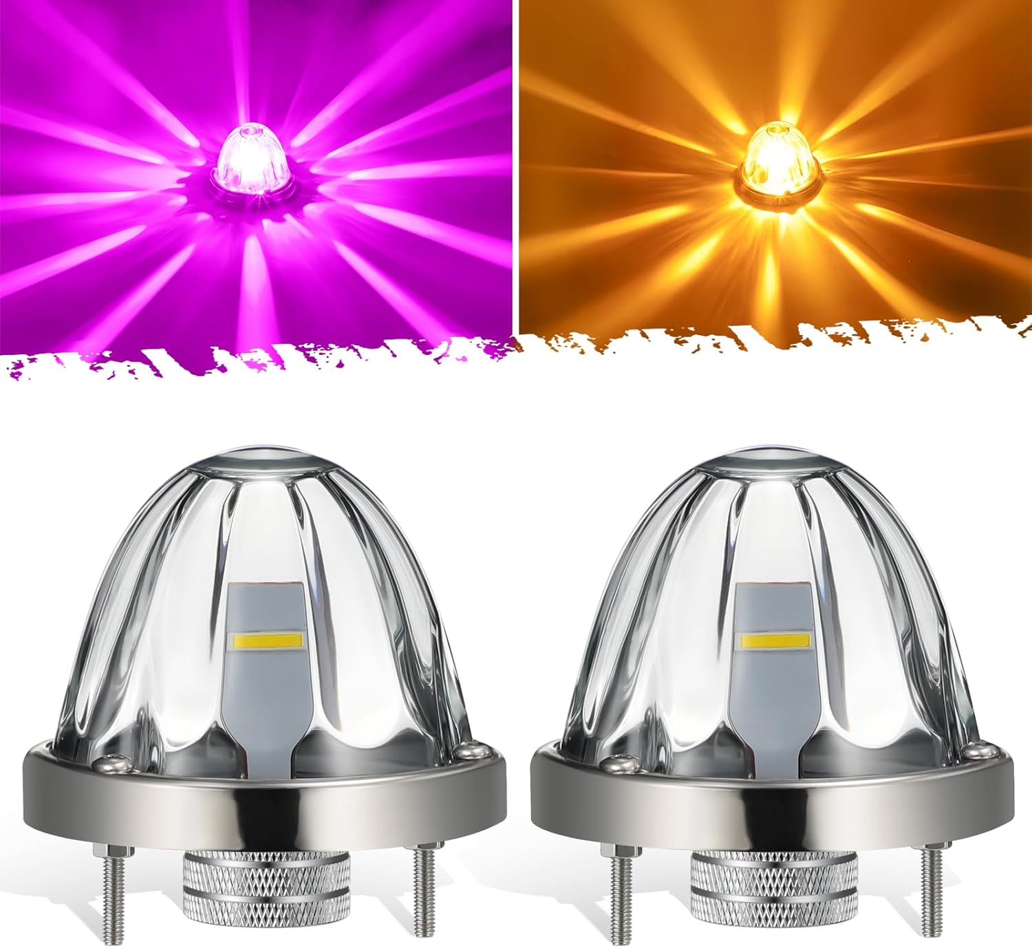 Dual Color Amber/Purple LED Glass Lens Watermelon Lights Review