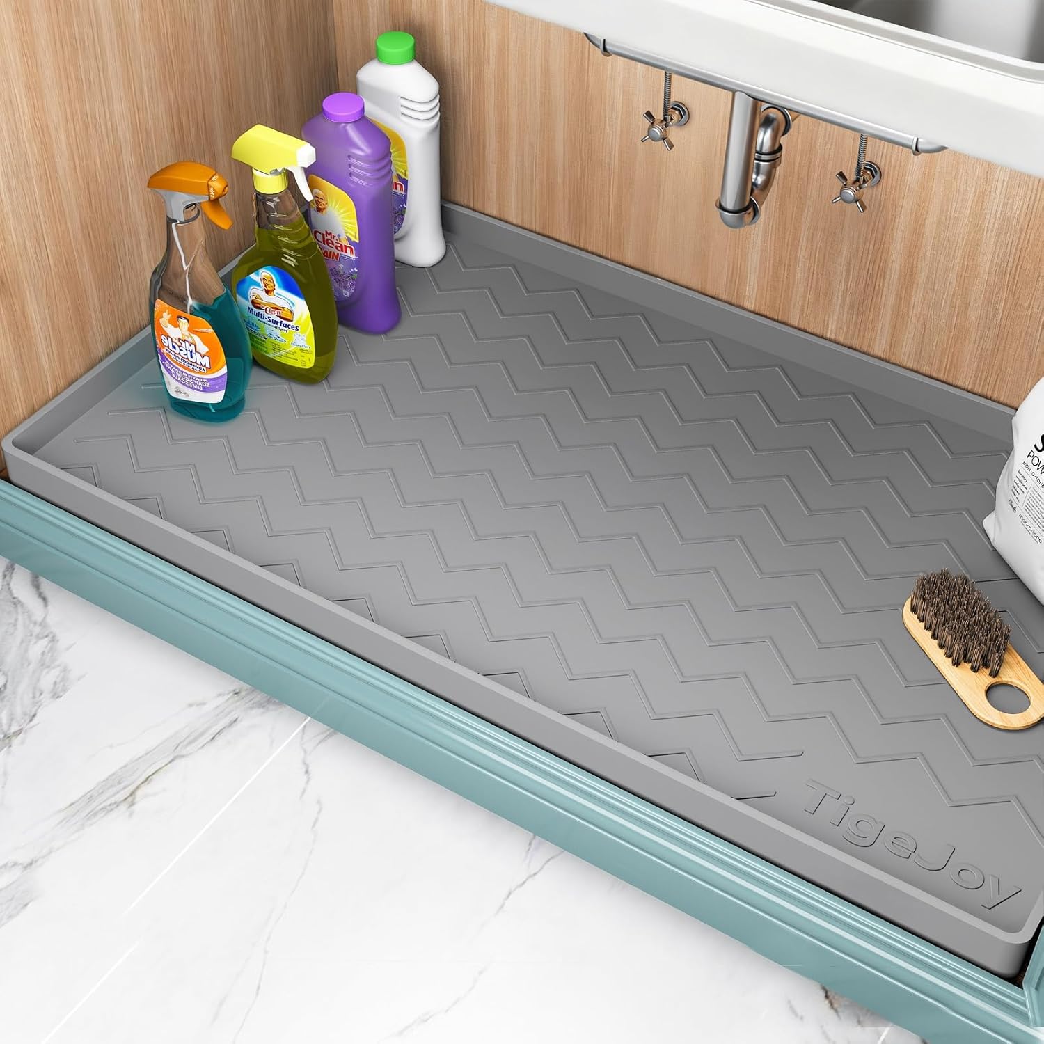 TigeJoy Under Sink Mat - Premium Silicone Waterproof Protector