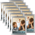8x10 Picture Frames Sliver Set of 12 - Modern Wall or Tabletop Display