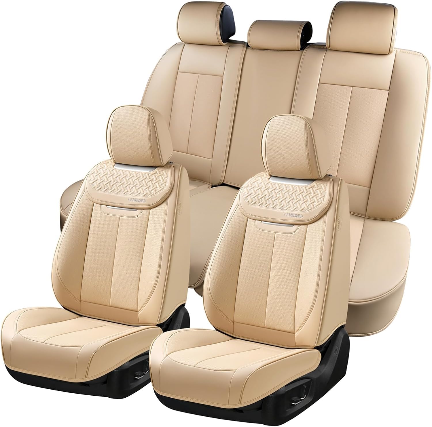 Coverado Car Seat Covers Full Set - Waterproof Nappa Leather