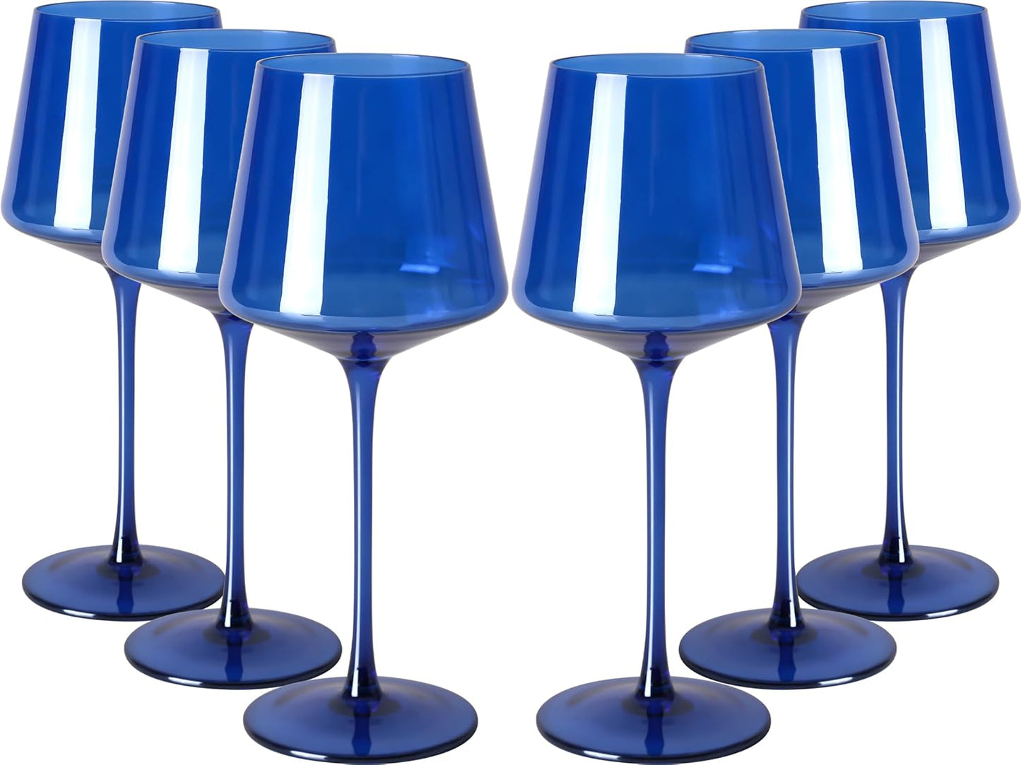 Blue Wine Glass Set of 6 - Unique Colored Drinkware for All Occasions
