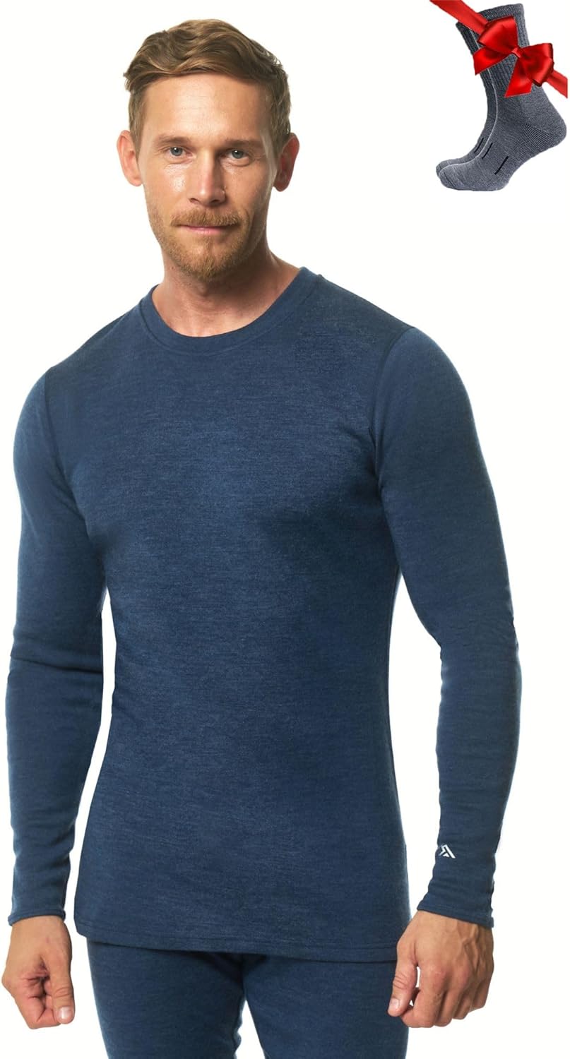 Merino Wool Base Layer for Men - Comfortable Thermal Shirts