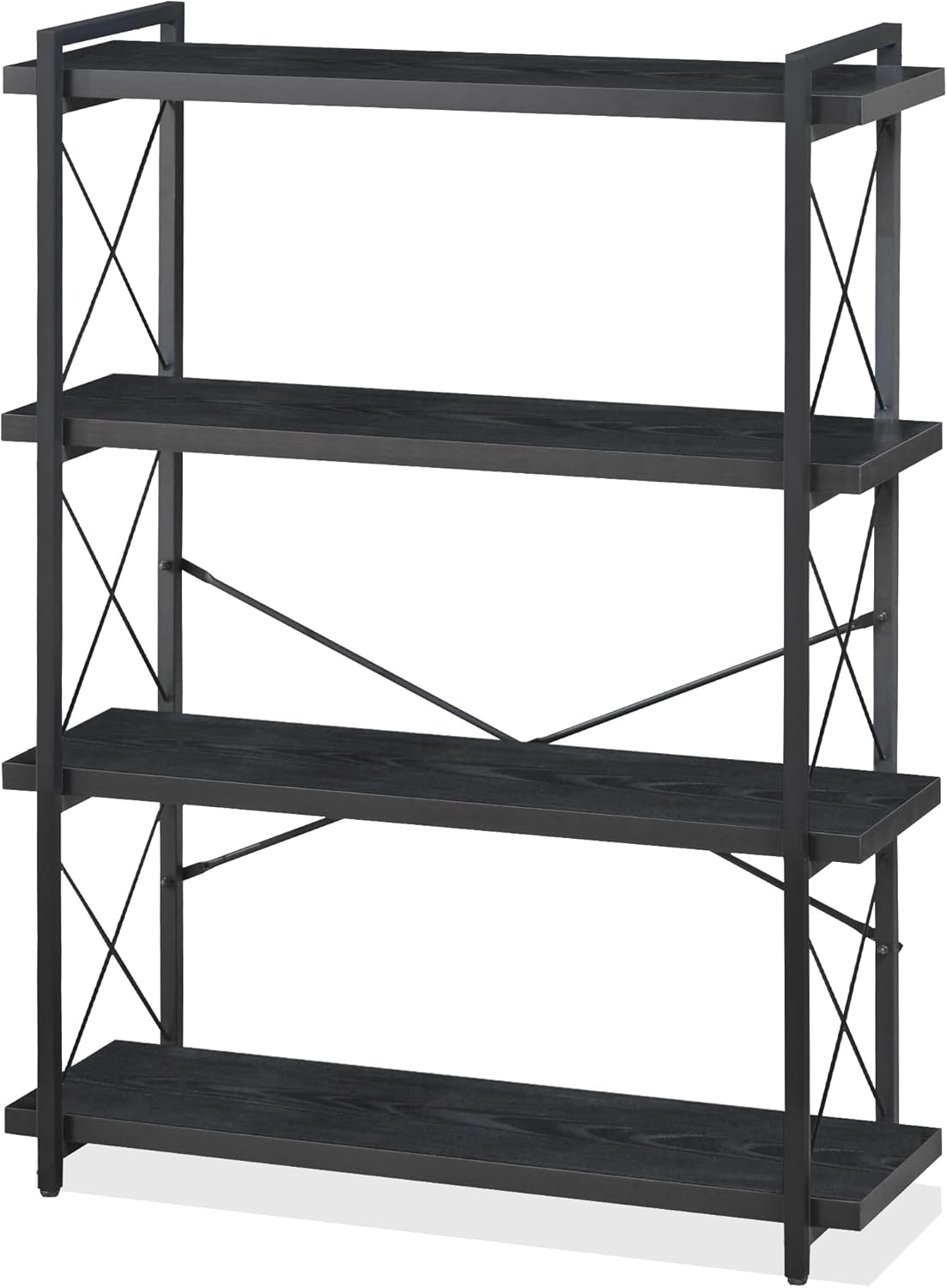 4-Tier Industrial Bookcase with Metal Frame for Modern Spaces