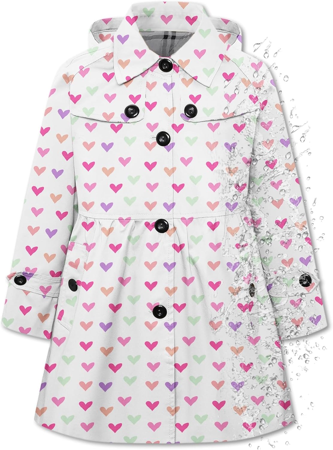Betusline Girl's Hooded Rain Jackets for Stylish Rainy Days