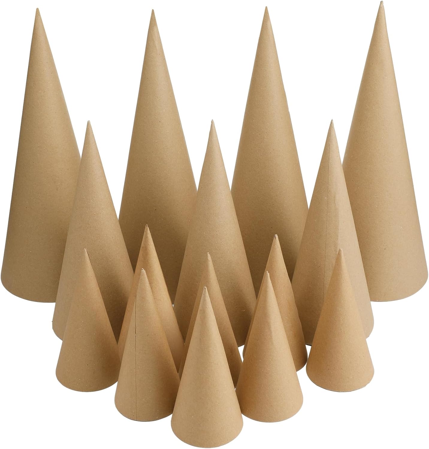 Ceenna 24 Pcs Paper Mache Cones for Christmas Tree DIY Crafts
