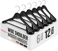 HOUSE DAY Heavy-Duty Wooden Hangers with Wide Shoulders for Clothes