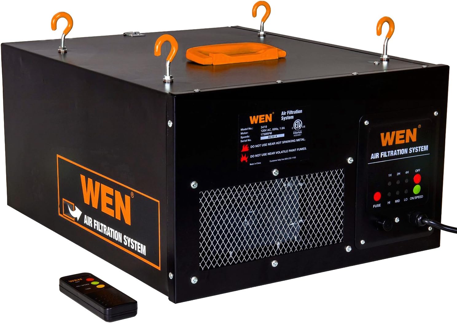 WEN 3410 Air Filtration System with Remote Control for Clean Air