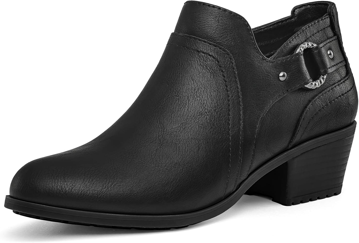 Comfortable Women's Side Zipper Ankle Boots with Chunky Heel