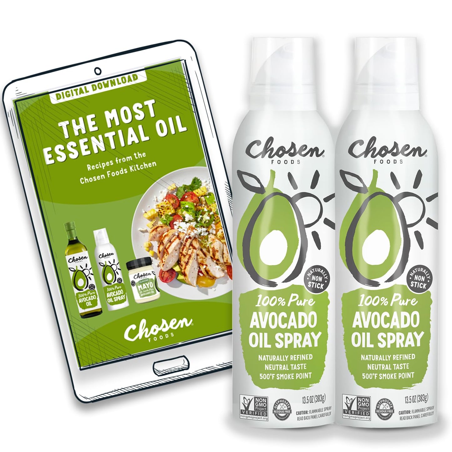 100% Pure Avocado Oil Spray for High-Heat Cooking and Baking