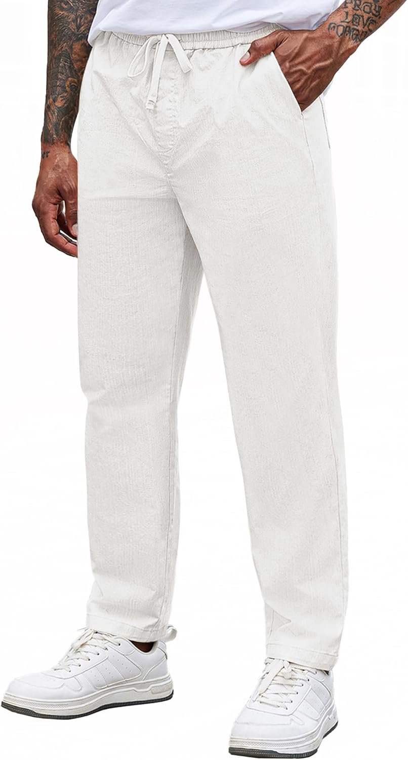 COOFANDY Mens Casual Pants with Elastic Waist and Pockets