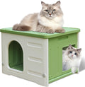 Plastic Cat House for Outdoor Indoor - Waterproof, Easy Assemble