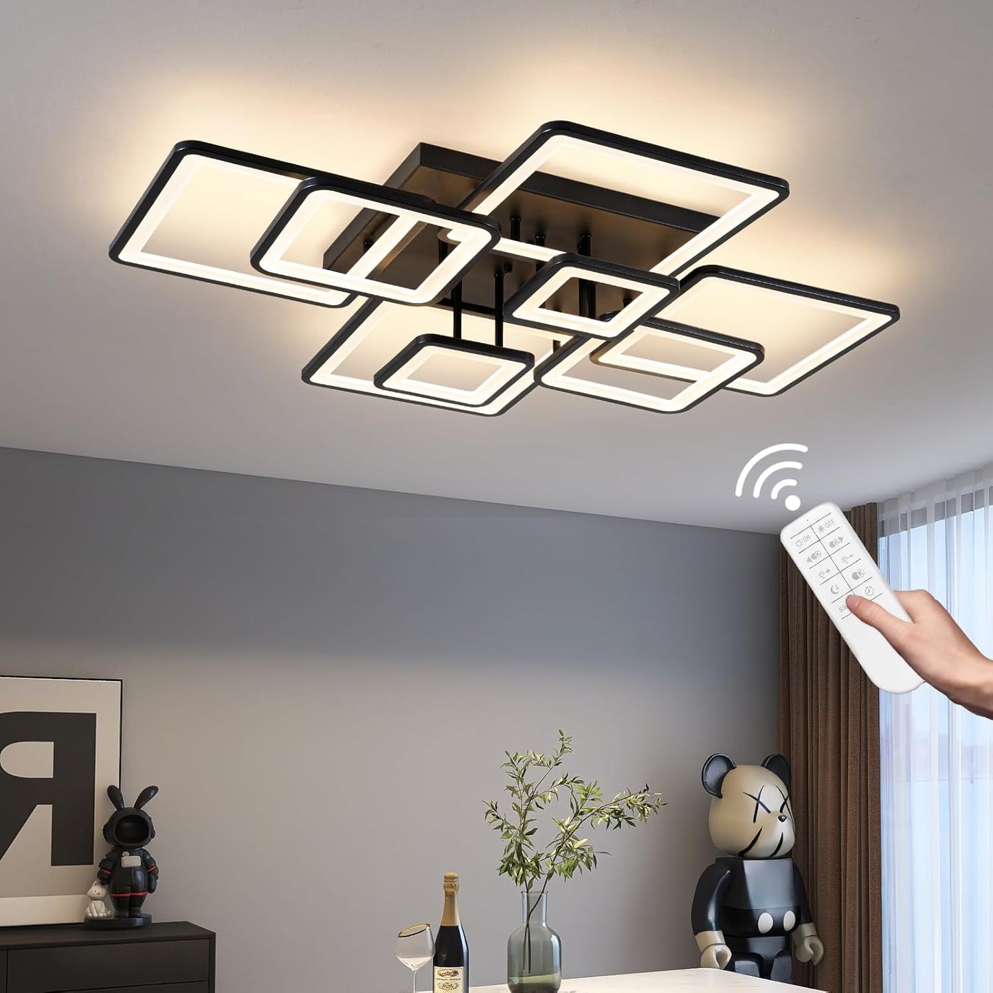 Modern LED Ceiling Light with Remote Control for Home Use