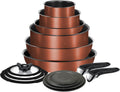 T-fal Ingenio Expertise Copper 14 Piece Cookware Set - Stackable Space