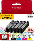 PGI-250XL/CLI-251XL High Yield Ink Cartridge 5 Color Value Pack