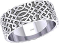 US Jewels Men's 10mm 0.925 Sterling Silver Celtic Endless Knot Ring
