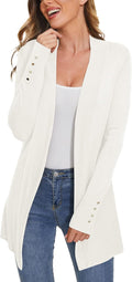 Long Sleeve Open Front Knit Cardigan for Women - Dressy Casual