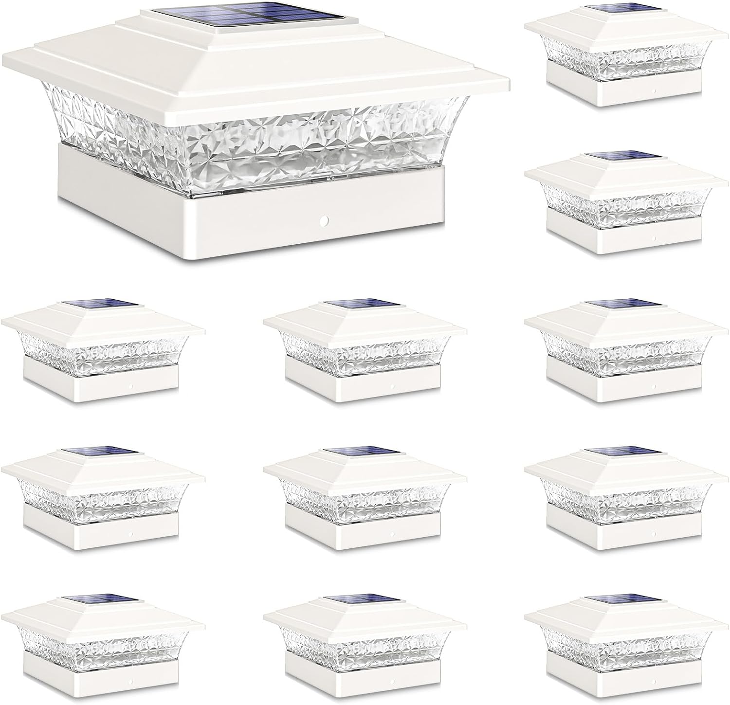 Solar Post Cap Lights Outdoor 12pack for Garden and Patio
