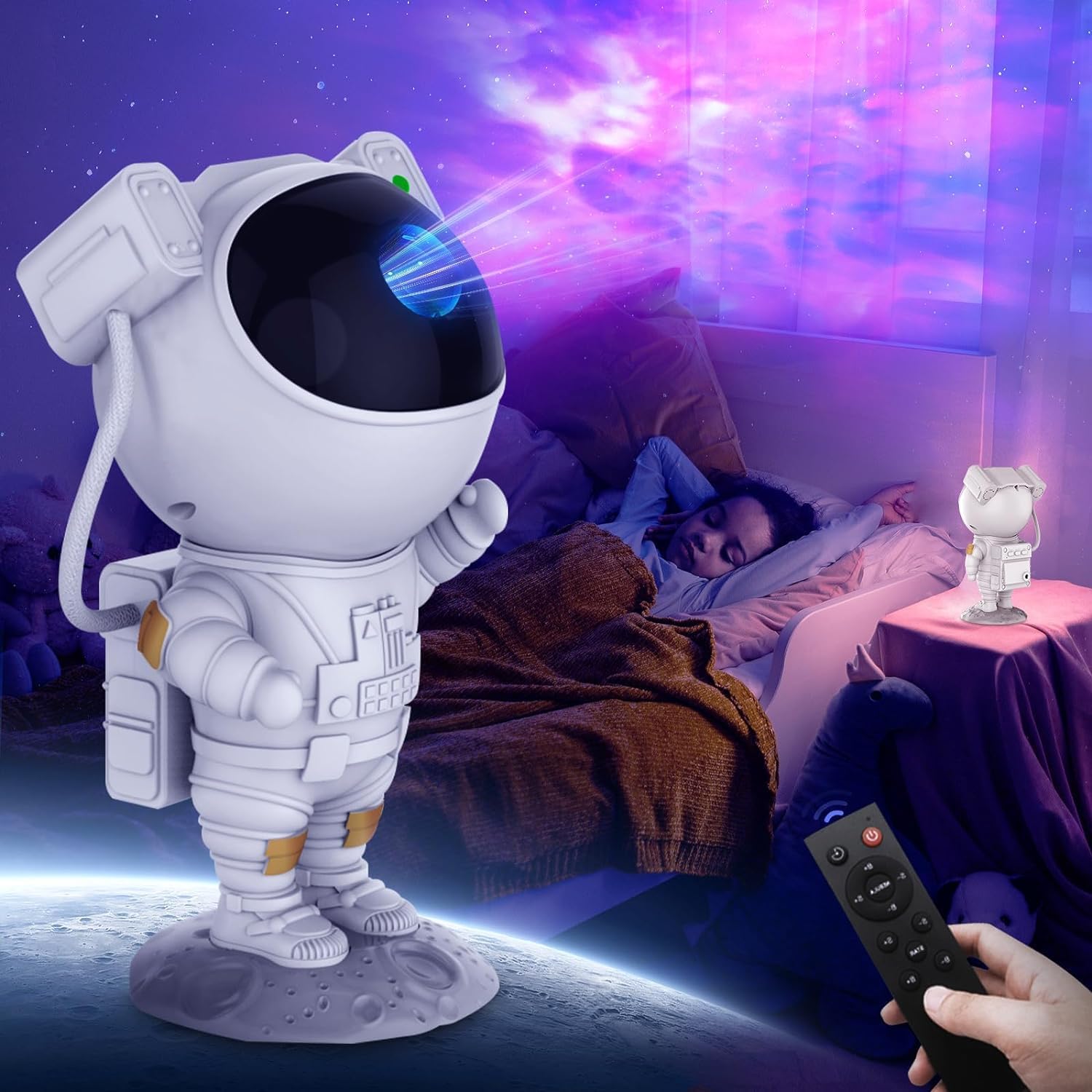 MERECE LED Astronaut Star Projector, Dreamy Nebula Night Light