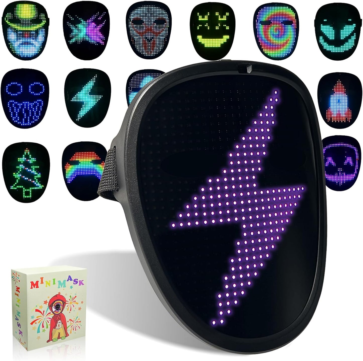 Led Mask Light Up Mask with Gesture Sensing for Kids Fun