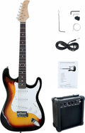 Full-Size 39 Electric Guitar Vintage Sunburst with 5W Amp