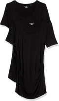 Maternity Scoopneck Short-Sleeve T-Shirt with Ruching for Women