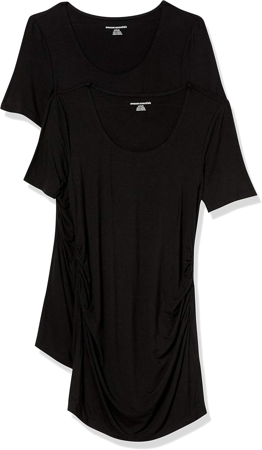 Maternity Short-Sleeve Rouched Scoopneck T-Shirt for Women