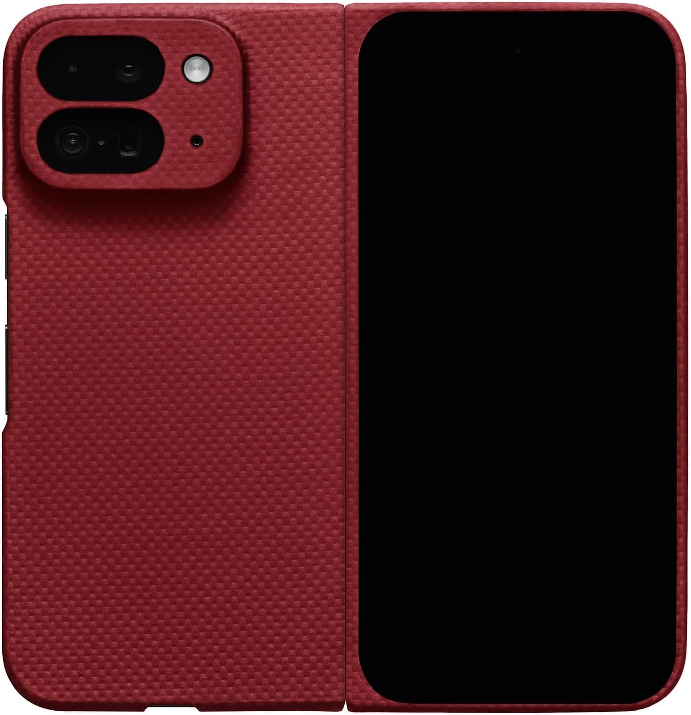 Durable Crimson Pixel 9 Pro Fold Case with Premium Aramid Fiber