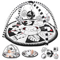 Black and White Tummy Time Mat Play Mat for Babies 0-6 Months - High