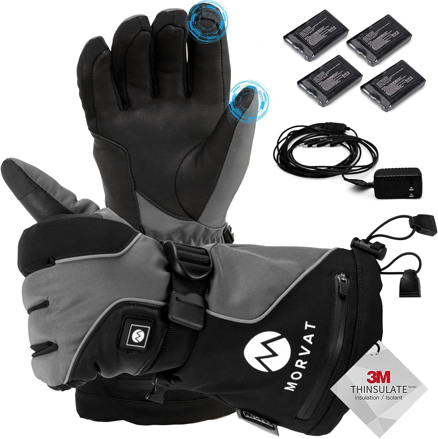 Long-lasting Heated Gloves: Touchscreen, Water Resistant