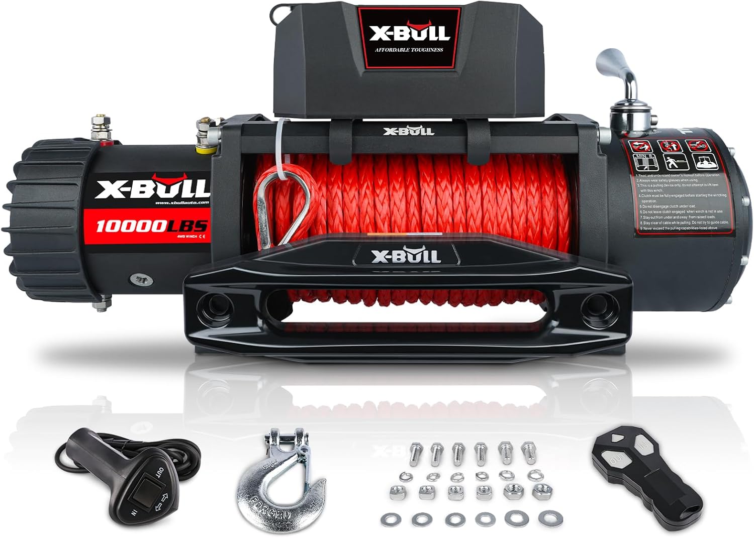 X-BULL 10000 lb Electric Winch Kit with Synthetic Rope and Remote