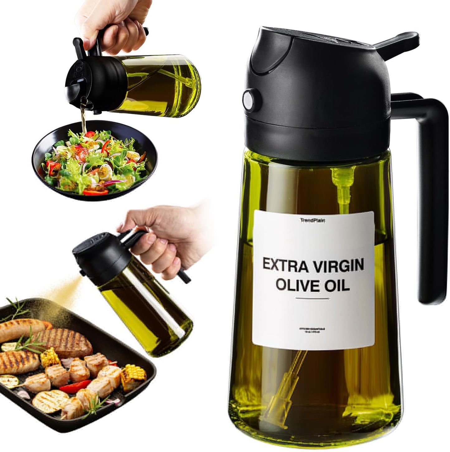 Olive Oil Sprayer for Cooking - TrendPlain 16oz Bottle