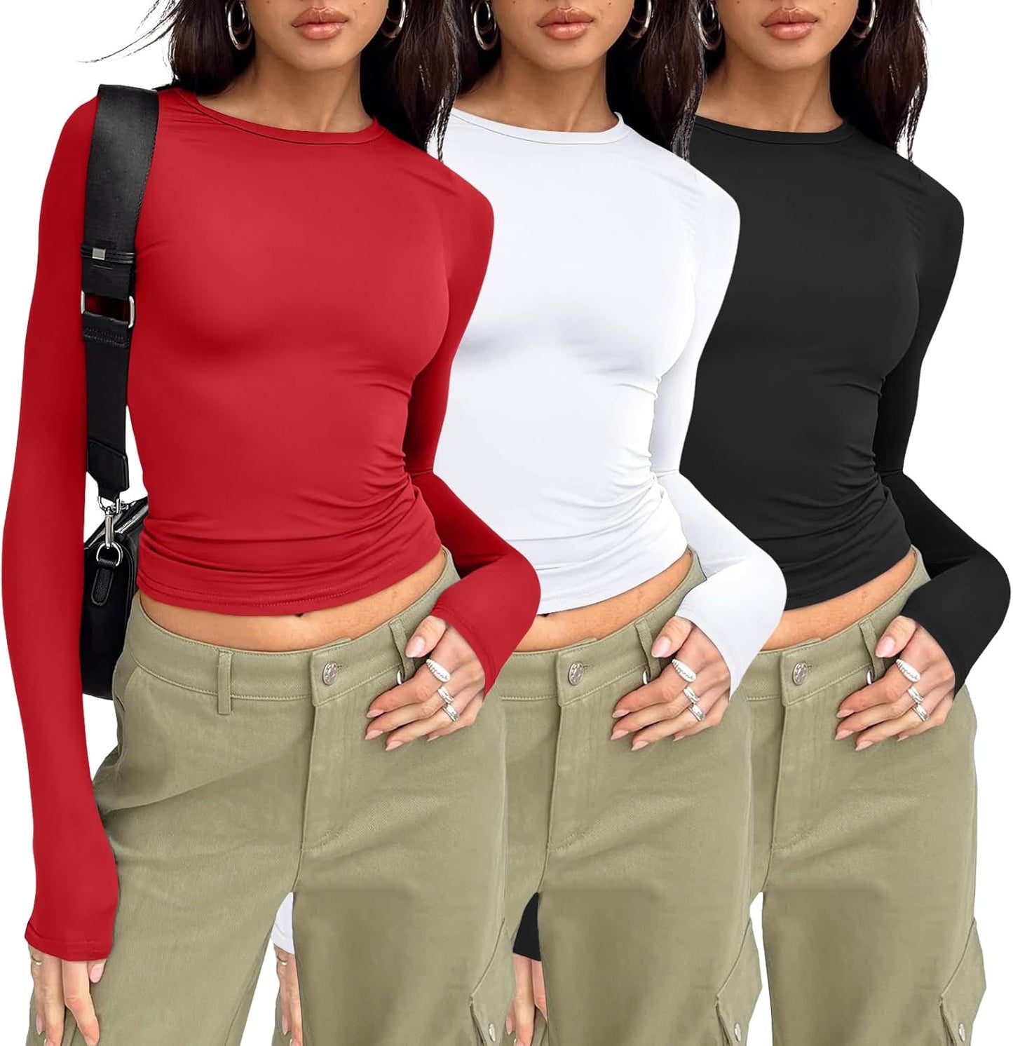 AUTOMET 3 Pack Womens Long Sleeve T Shirts for Every Occasion
