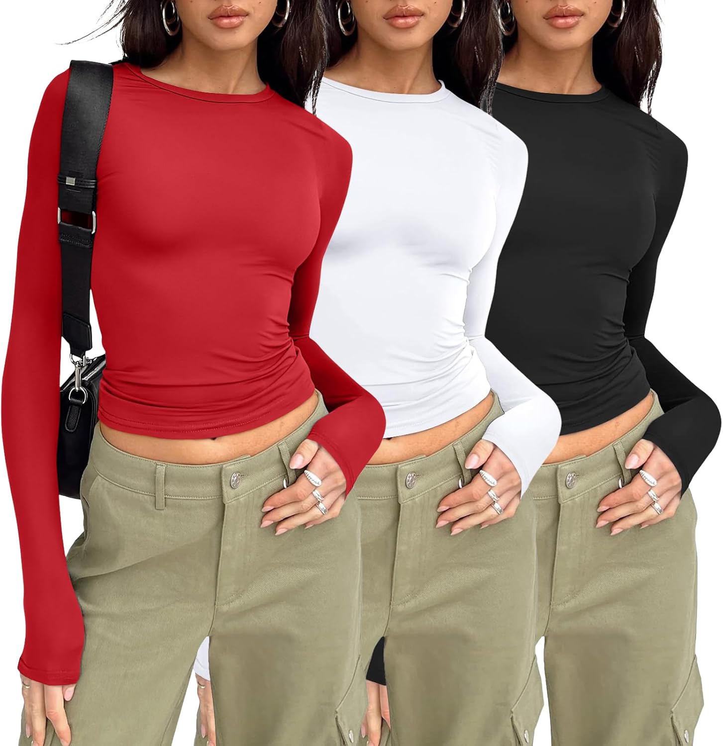 AUTOMET 3 Pack Womens Long Sleeve T Shirts for Every Occasion