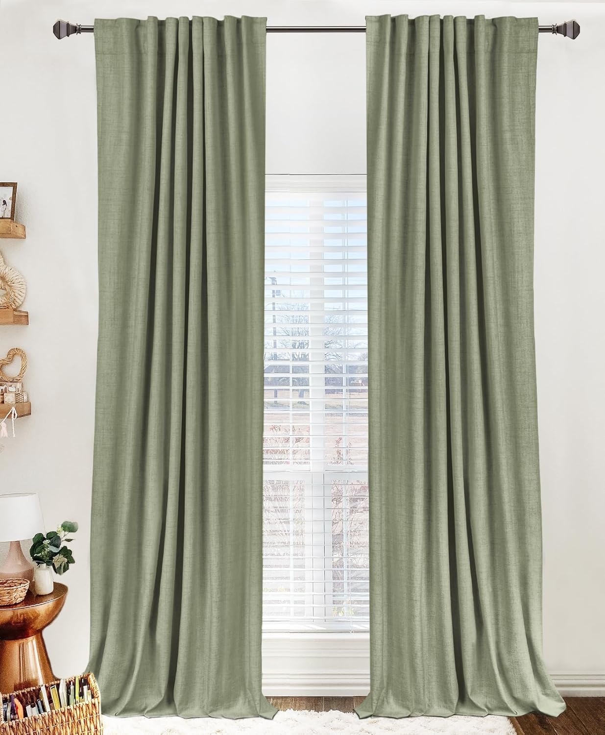 100% Blackout Curtains for Bedroom and Living Room 96 in Long