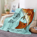 Fish Throw Blanket Flannel Redfish Red Drum Cozy Throw - 50x60 in
