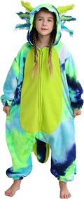 Axolotl Kids Onesie Costume - Fluffy Hooded Animal Pajamas