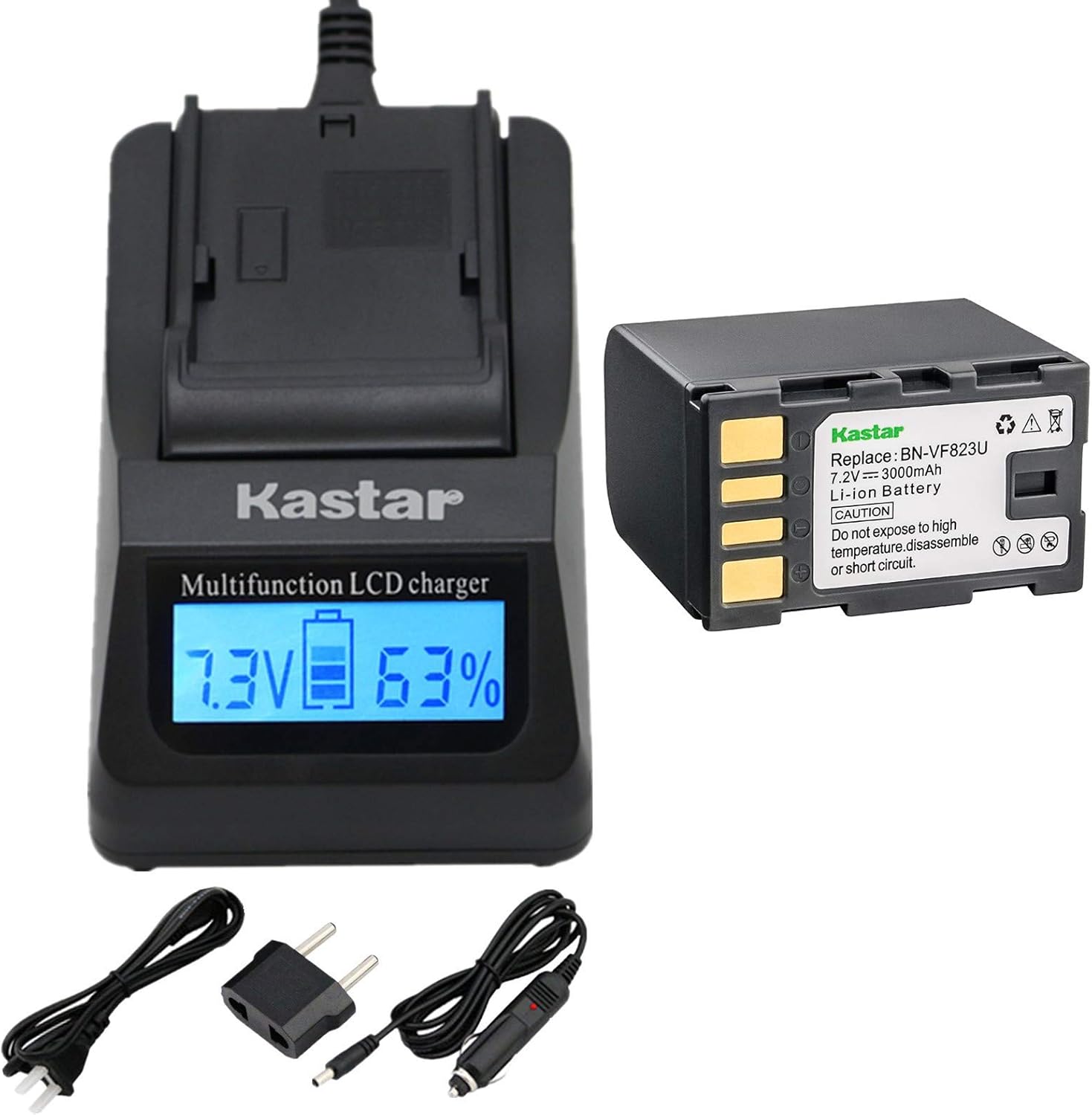 Kastar Fast Charger and Battery for JVC Camcorders - Ultra-Fast