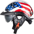 VCOROS Half Helmet VHF04 Open Face with Sun Visor - Retro DOT