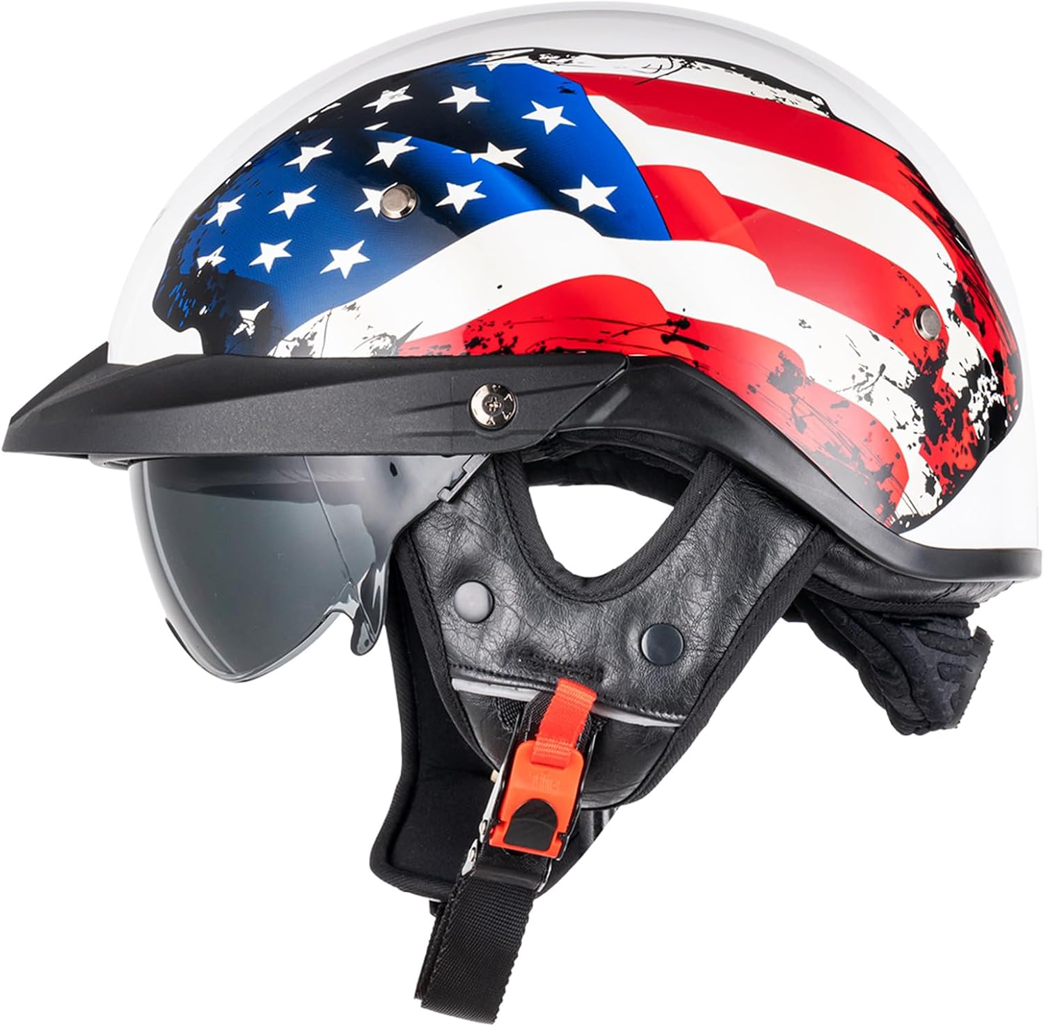 VCOROS Half Helmets Motorcycle VHF04 Open Face with Sun Visor