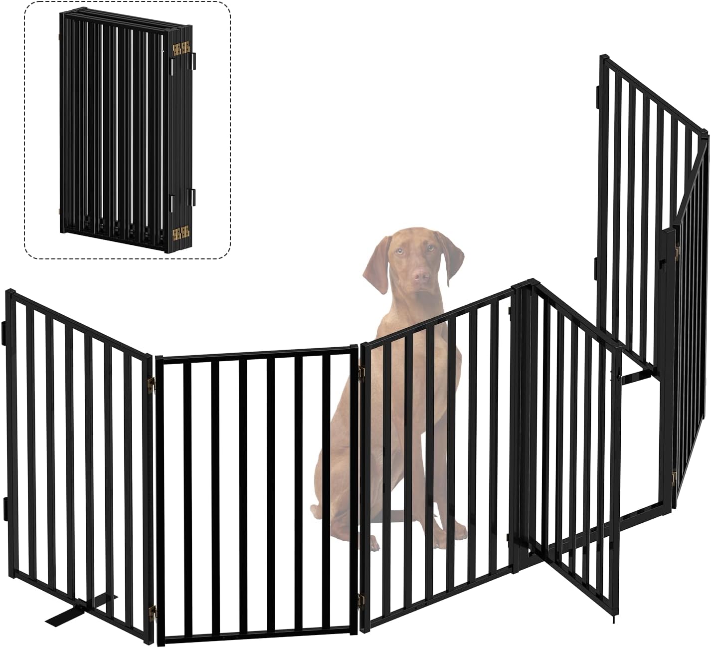 Portable Dog Fence with Door for Indoor Outdoor Use, 32in Tall