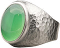 Green Agate Men's 24K Gold Vermeil Sterling Silver Ring