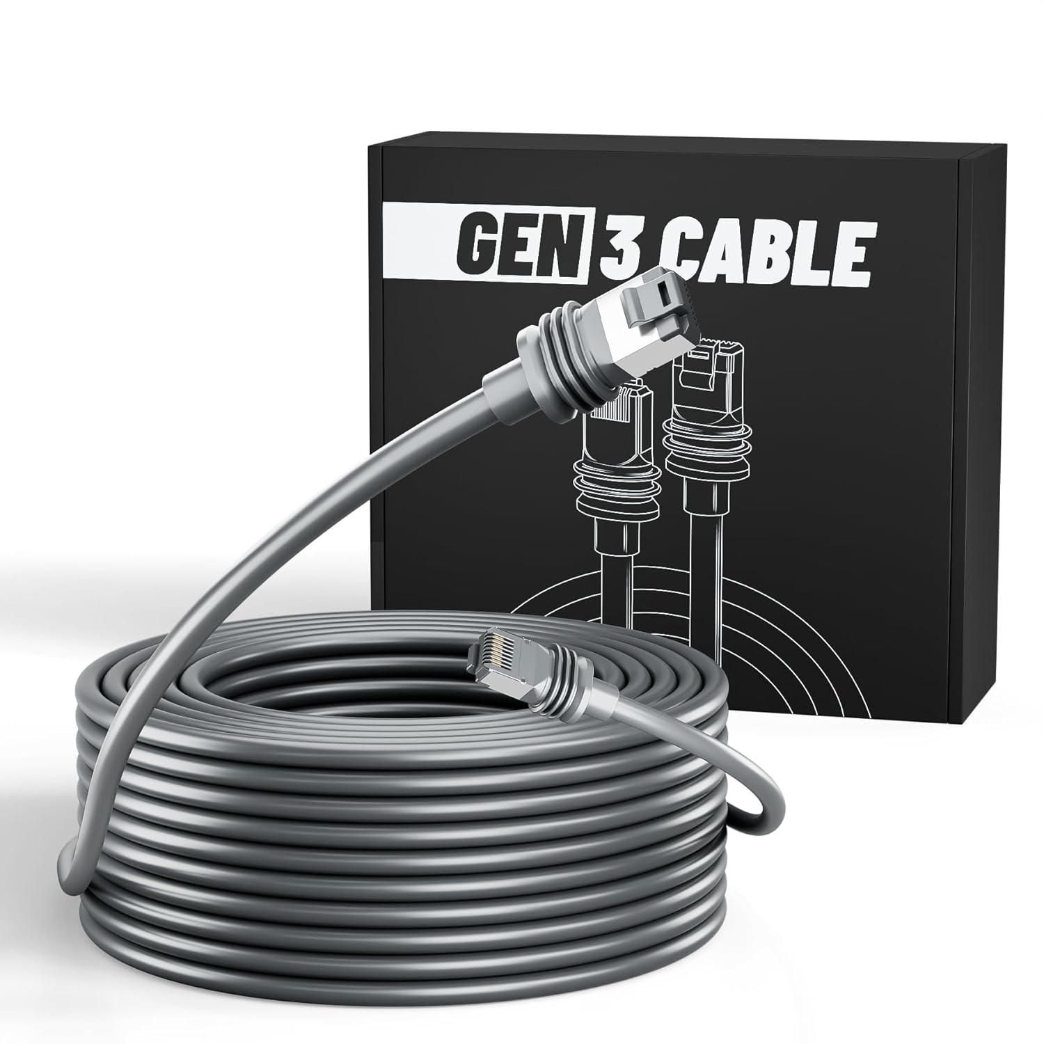 Waterproof 100FT Starlink Cable - Fast Extension for V3 Dish