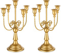 Romadedi 5 Arm Gold Candle Holders for Elegant Centerpieces