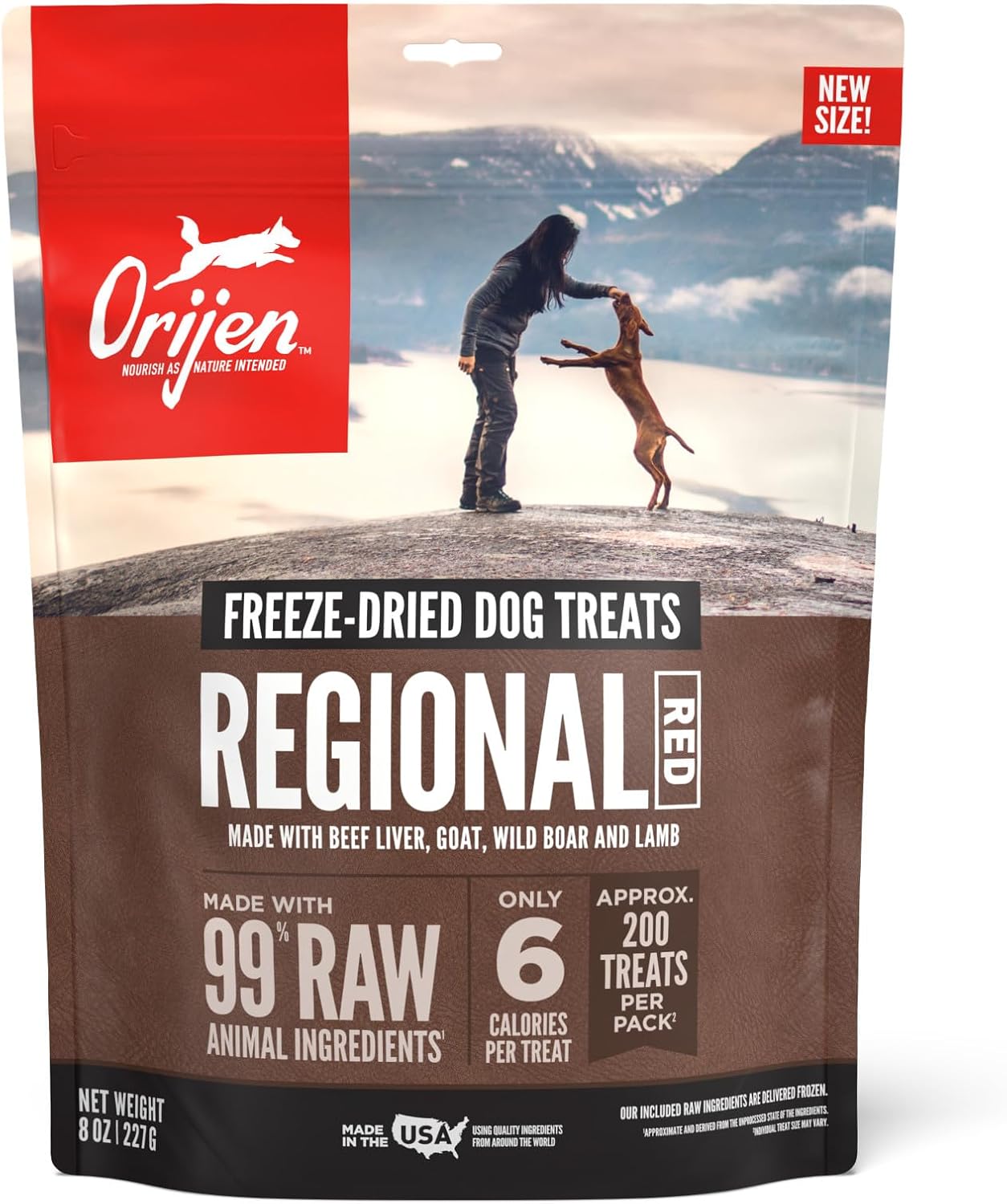 ORIJEN Grain Free High Protein Freeze Dried Dog Treats 8oz