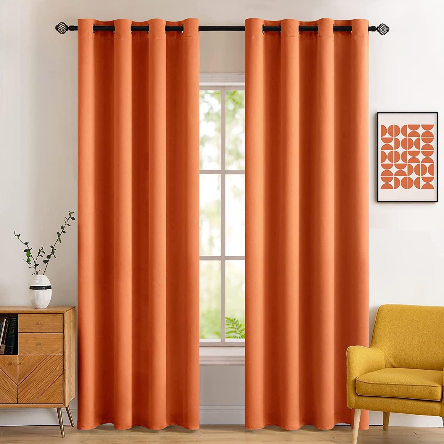 MIULEE 96 in Long Room Darkening Curtains for Living Room